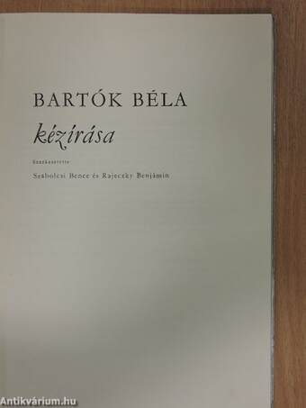 Bartók Béla kézírása