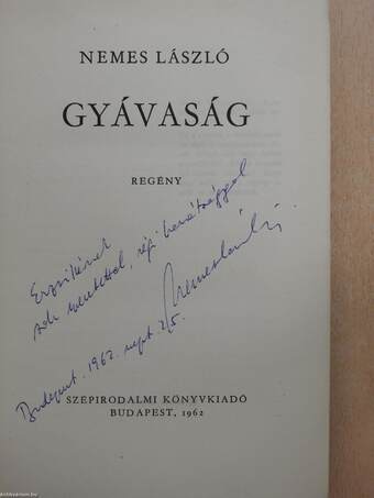 Gyávaság (dedikált példány)