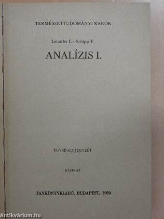 Analízis I.