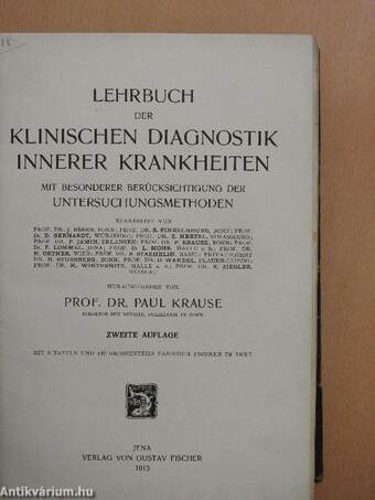 Lehrbuch der Klinischen Diagnostik der Inneren Krankheiten