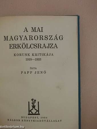 A mai Magyarország erkölcsrajza