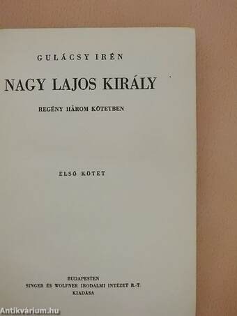 Nagy Lajos király I-III.