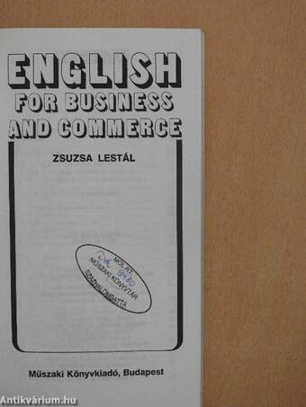 English for Business and Commerce