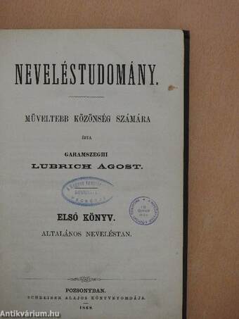 Neveléstudomány I.