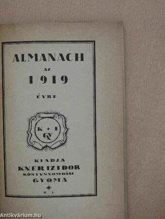 Almanach az 1919 évre