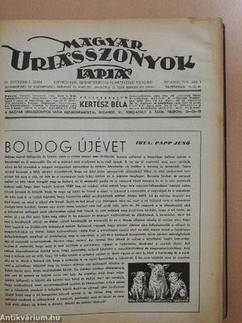 Magyar Uriasszonyok Lapja 1938. január-június (fél évfolyam)