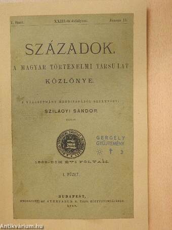 Századok 1889. január 15.