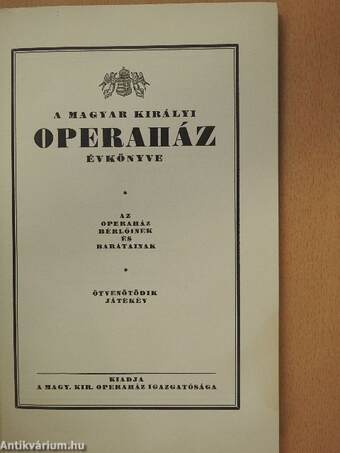 A Magyar Királyi Operaház évkönyve 1938-1939