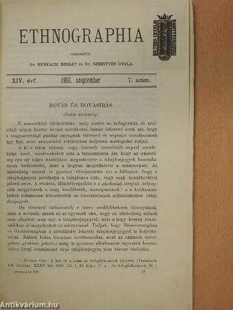 Ethnographia 1903. szeptember