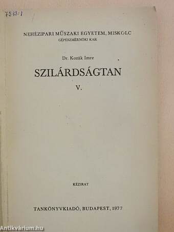 Szilárdságtan V.