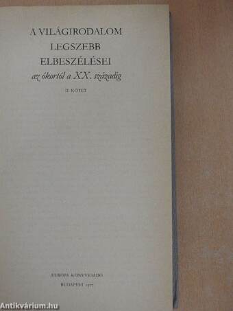 A világirodalom legszebb elbeszélései II. (töredék)