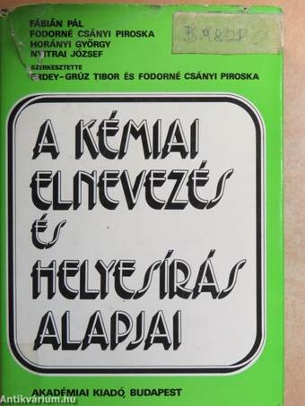 A kémiai elnevezés és helyesírás alapjai