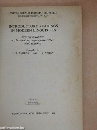 Introductory readings in modern linguistics