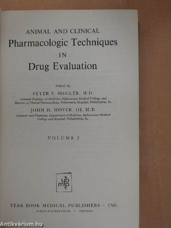 Animal and Clinical Pharmacologic Techniques in Drug Evaluation 2