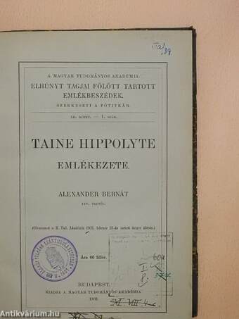 A Magyar Tudományos Akadémia elhúnyt tagjai fölött tartott emlékbeszédek XII/1-12.