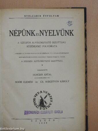 Népünk és nyelvünk 1936. január-december