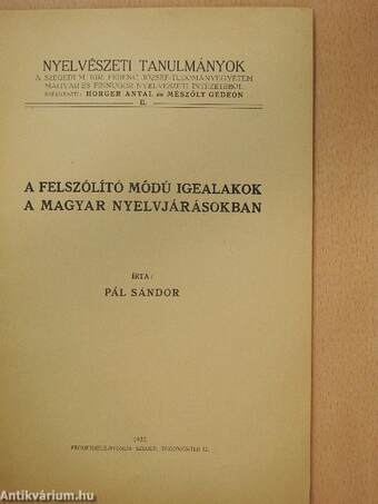 A felszólító módú igealakok a magyar nyelvjárásokban