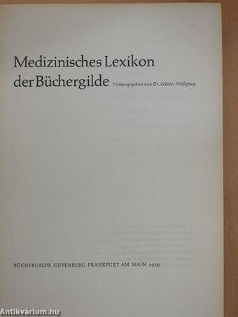 Medizinisches Lexikon der Büchergilde