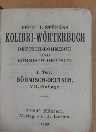 Kolibri-Wörterbuch Deutsch-Böhmisch und Böhmisch-Deutsch I-II. (minikönyv)