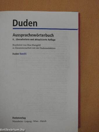 Duden 6 - Aussprachewörterbuch