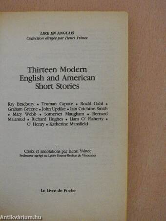 Thirteen Modern English and American Short Stories