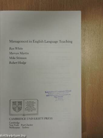 Management in English Language Teaching