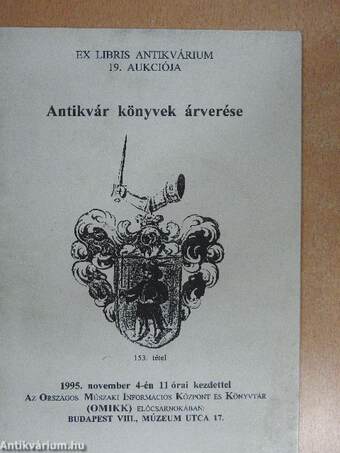 Antikvár könyvek árverése