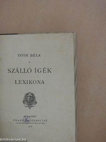 Szálló igék lexikona