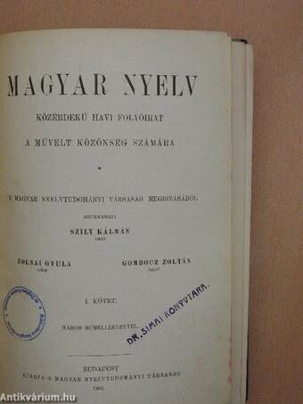 Magyar Nyelv 1905. január-december