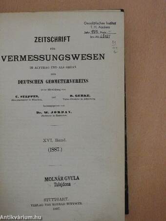 Zeitschrift für Vermessungswesen 1887. januar-december