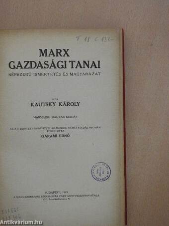 Marx gazdasági tanai