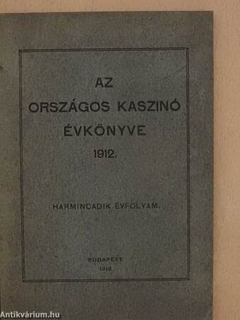 Az Országos Kaszinó évkönyve 1912.