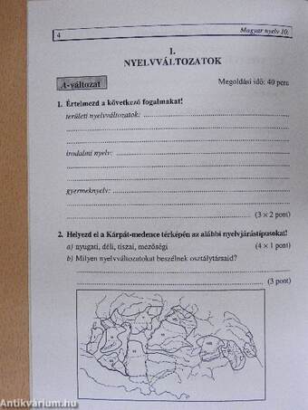 Magyar nyelv 10. - Témazáró feladatlapok