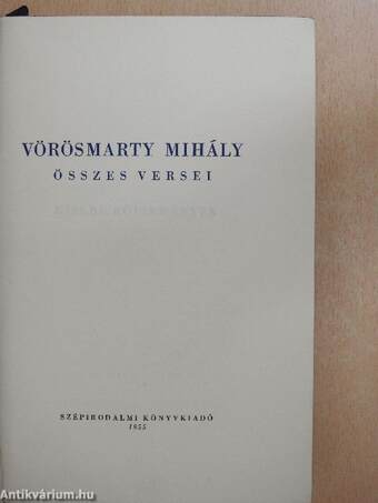 Vörösmarty Mihály összes versei I-II.