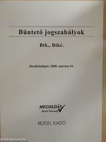 Büntető jogszabályok