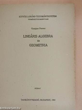 Lineáris algebra és geometria