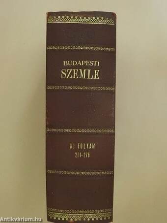 Budapesti Szemle 99-100. kötet 271-276. szám