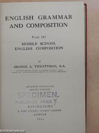 English Grammar and Composition III.