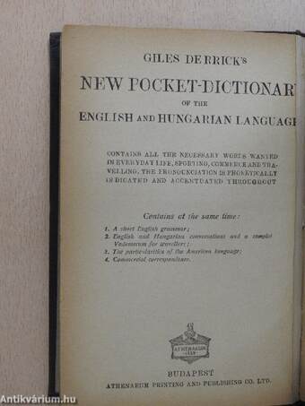 Derrick Gyula uj angol-magyar zsebszótára