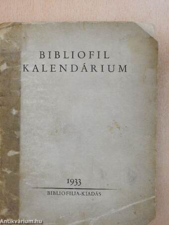 Bibliofil kalendárium 1933