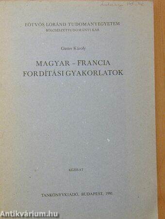 Magyar-francia fordítási gyakorlatok