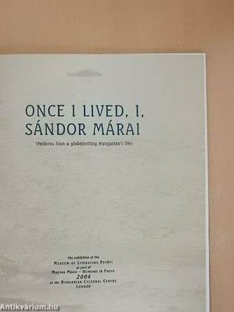 Once I Lived, I, Sándor Márai