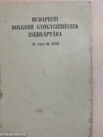 Budapesti dolgozó gyógyszerészek zsebnaptára