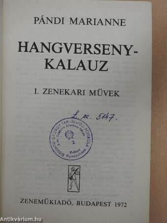 Hangversenykalauz I.