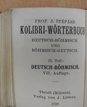 Kolibri-Wörterbuch Deutsch-Böhmisch und Böhmisch-Deutsch I-II. (minikönyv)