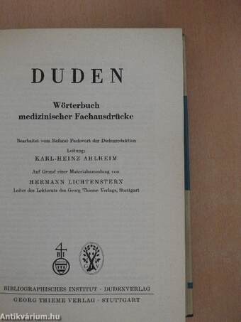 Duden - Wörterbuch medizinischer Fachausdrücke