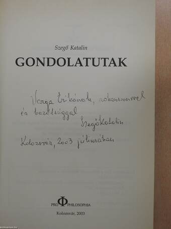 Gondolatutak (dedikált példány)