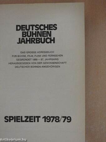 Deutsches Bühnen Jahrbuch 1978/79