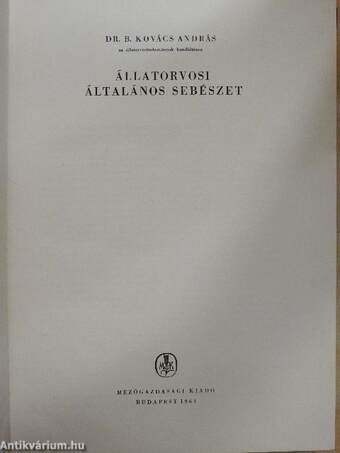 Állatorvosi általános sebészet