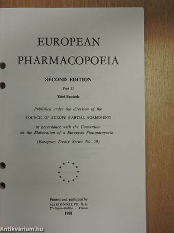 European Pharmacopoeia II. 3. (töredék)